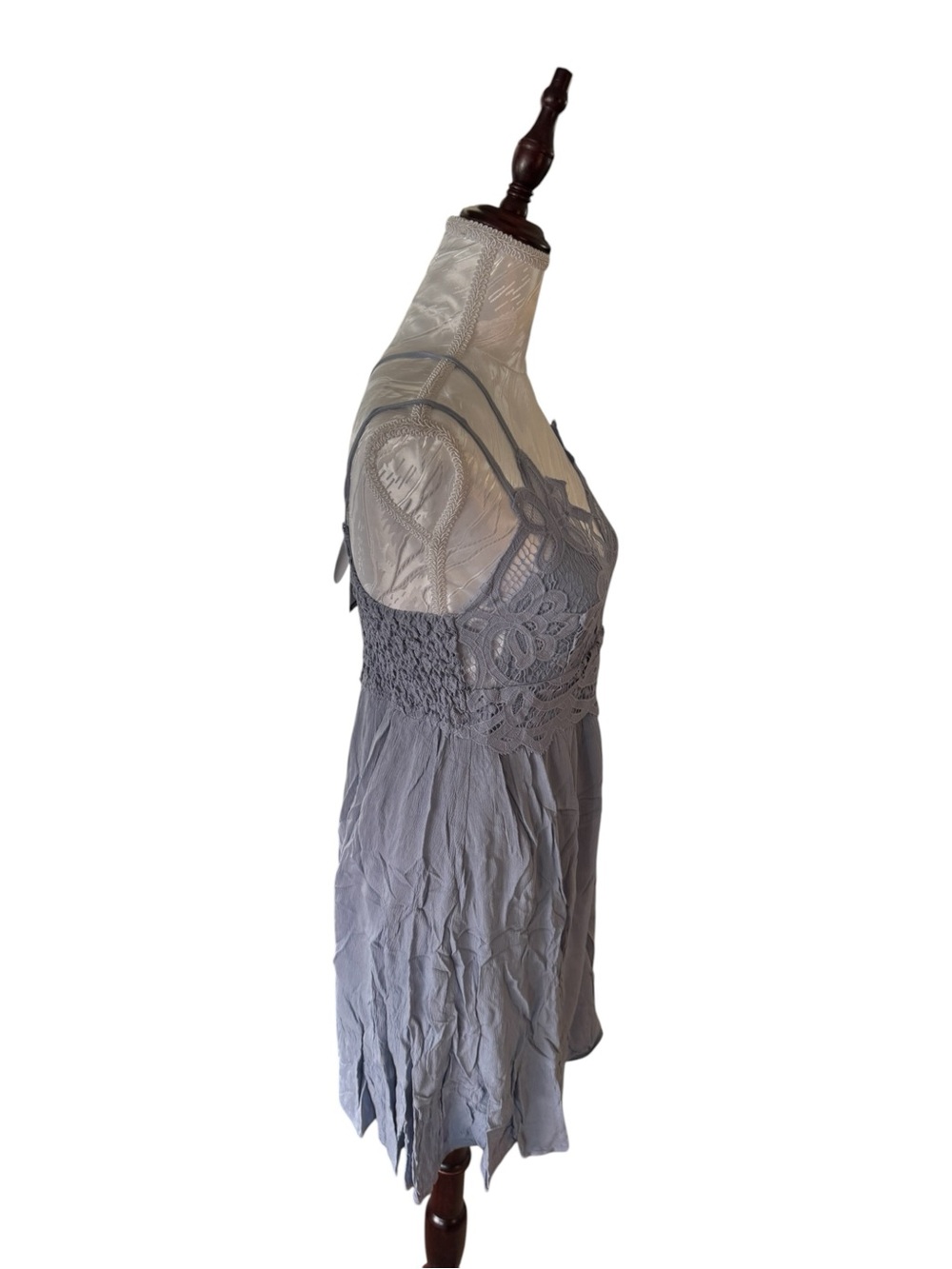 mittoshop Gray Lace-Trim Midi Dress NWT - Picture 8 of 10